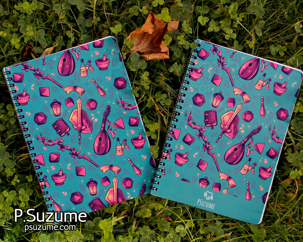 DnD pattern spiral notebooks